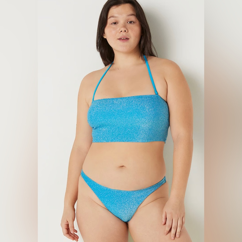 PINK Victoria's Secret Blue Shimmer bikini (Bottom only)